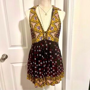 Free People Like New Geometric Mini Dress with Pockets